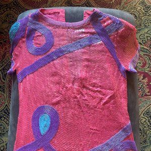 Pink and Purple Sequin Top